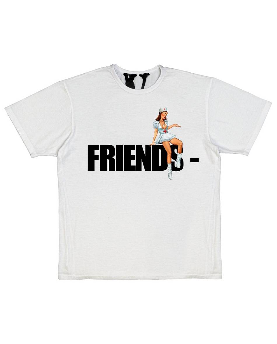 Camiseta Vlone FRIENDS Pin Up Venda Imperdível Branco | PT_MI6120