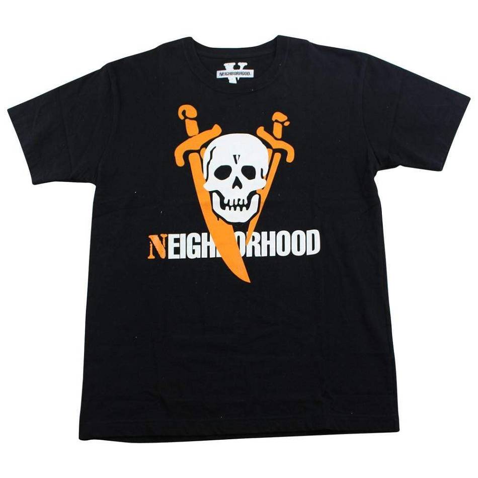 Camiseta Vlone Neighborhood Skull Logo Venda Imperdível Pretas | PT_B2706