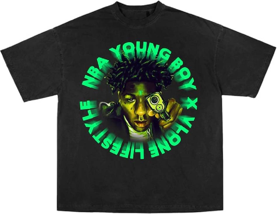 Camiseta Vlone Youngboy Nba Cross Venda Imperdível Pretas | PT_CT1684
