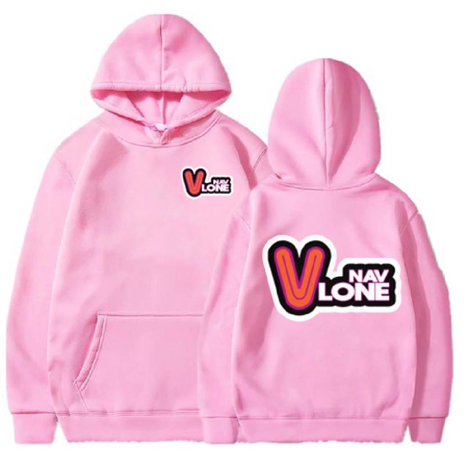 Moletom Com Capuz Vlone Nav Hip Hop Unisex Homens Rosa | PT_QA7897