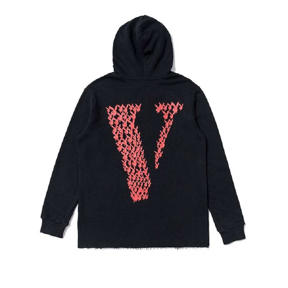 Moletom Com Capuz Vlone Playboy Bunny Face V Homens Pretas | PT_R1099