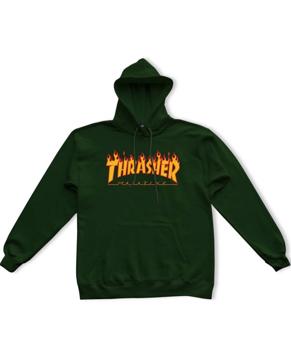 Thrasher Vlone Flame Logo Homens Verdes | PT_YH3070