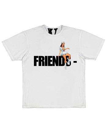Camiseta Vlone FRIENDS Pin Up Venda Imperdível Branco | PT_MI6120