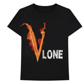 Camiseta Vlone Fire Stone Homens Pretas | PT_C8812
