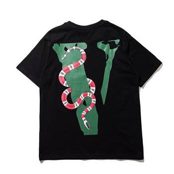 Camiseta Vlone Friends Snake Printed Homens Pretas | PT_YN9382