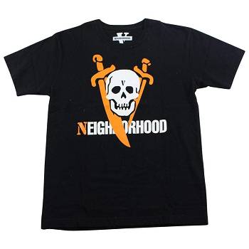 Camiseta Vlone x Neighborhood Skull Logo Homens Pretas | PT_GH6848