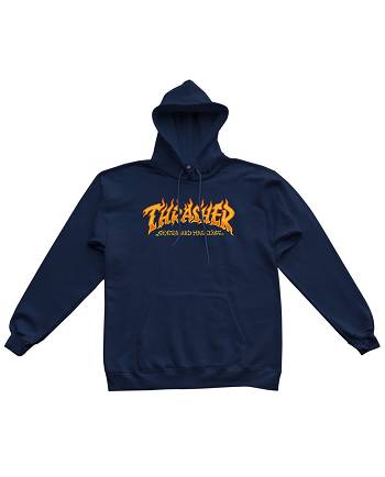 Thrasher Vlone Fire Logo Homens Azul Marinho | PT_B5288